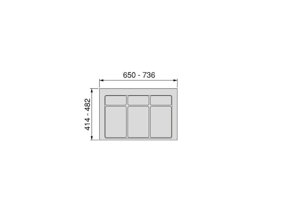 Base per contenitore per la raccolta differenziata per cassetto da cucina disponibile in 3 misure