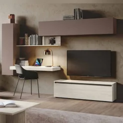 Base Porta Tv Bianco da 140 cm con 1 cassettone e maniglia a gola disponibile in vari colori