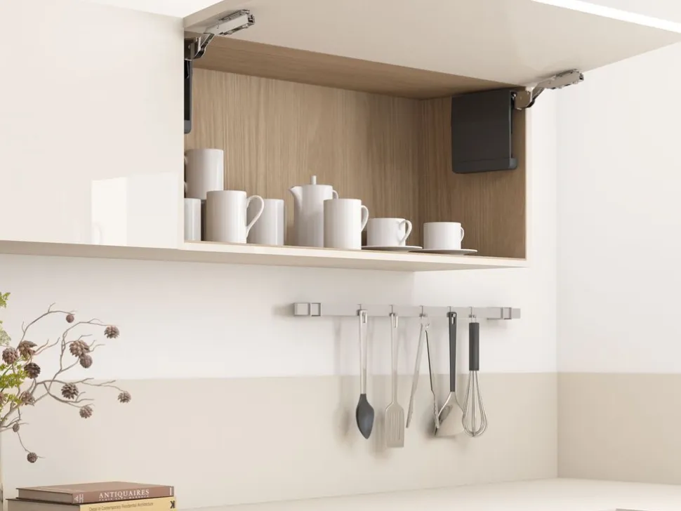 Braccetto Agile Smart elevabile, 480 - 1250, Plastica bianca, Acciaio e Tecnoplastica.