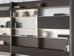 Braccetto per porta elevabile Thin, diametro 12 mm, con agganci, 5 kg, Acciaio e Tecnoplastica, Verniciato nichel opaco