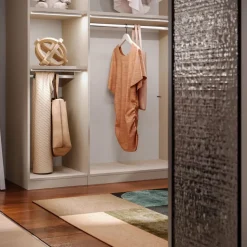 Cabina armadio lineare a vista L 183 finitura Cashmere disponibile in 4 colori