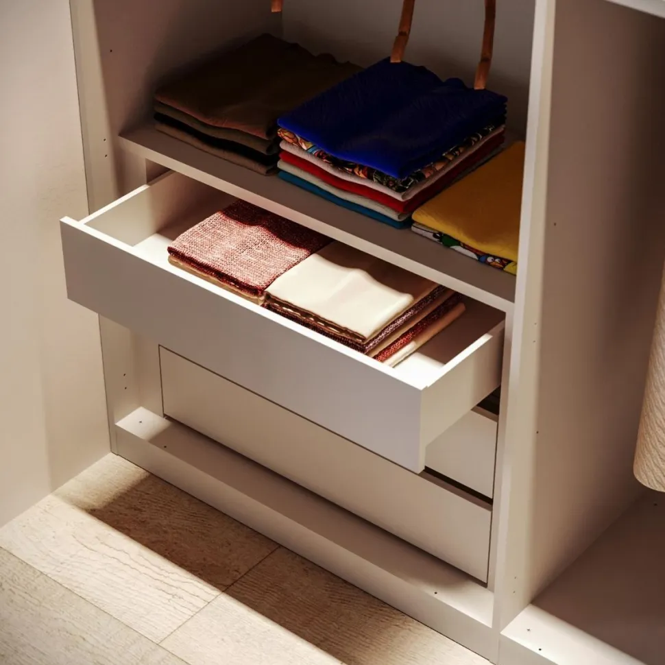 Cabina armadio lineare componibile 273x240h finitura Cashmere disponibile in 4 colori
