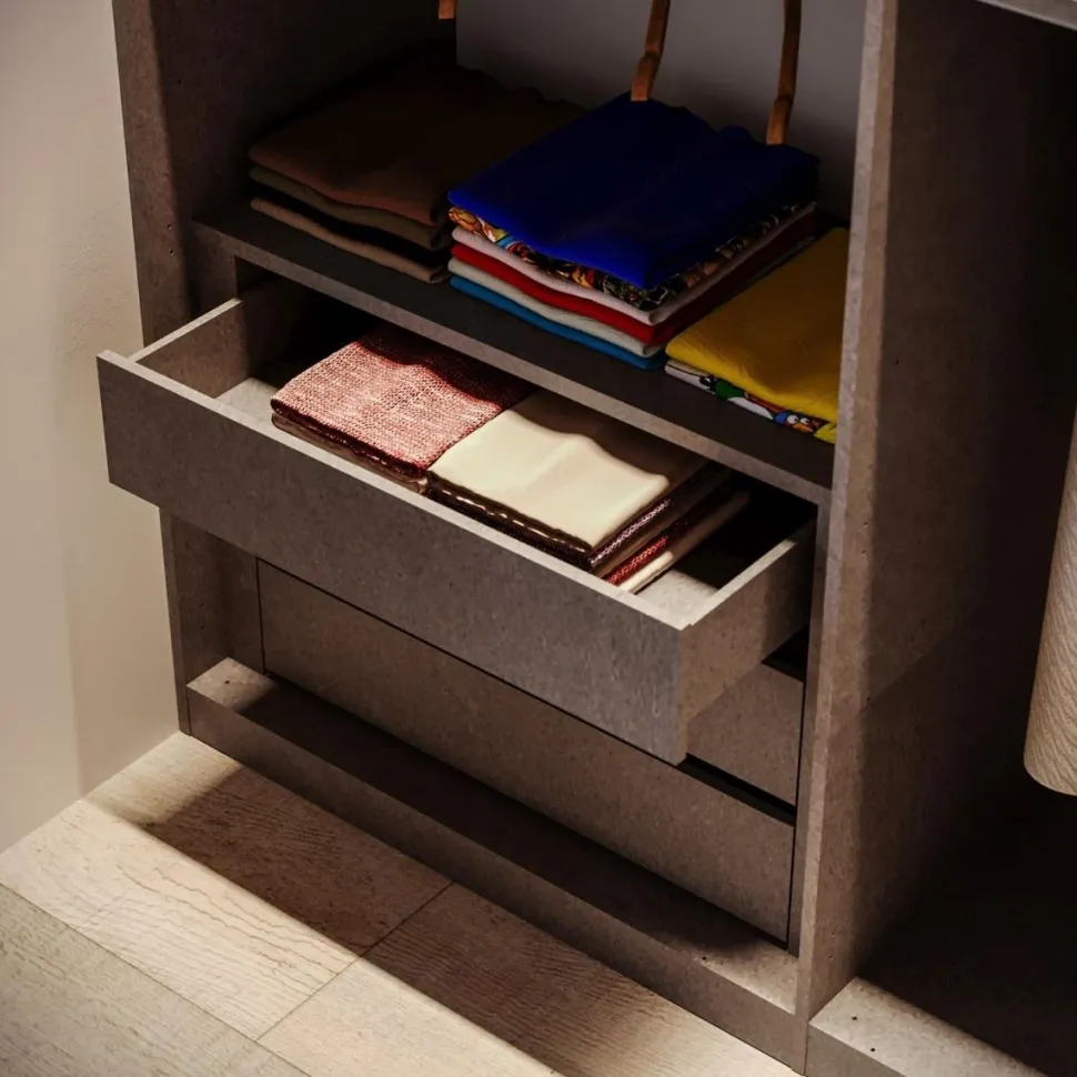 Cabina armadio lineare componibile 273x240h finitura Cashmere disponibile in 4 colori