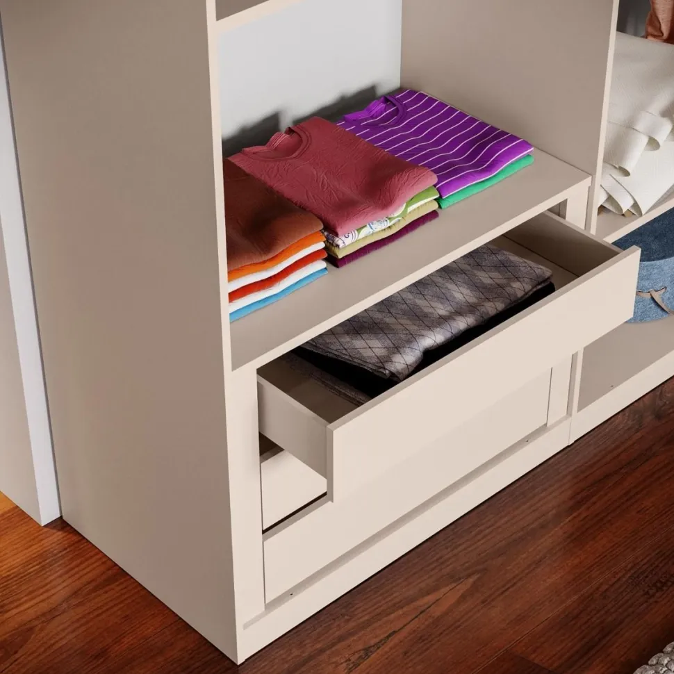 Cabina armadio lineare componibile 318x240h finitura Bronzo disponibile in 4 colori