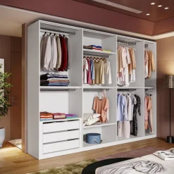 Cabina armadio lineare componibile 318x240h finitura Bronzo disponibile in 4 colori