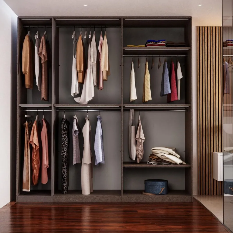 Cabina armadio lineare componibile 228x240h finitura Cashmere disponibile in 4 colori