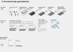 Cabina Armadio lineare componibile con schienale Robert disponibile in 3 altezze e 26 colori