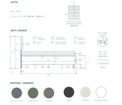 Camera matrimoniale con armadio scorrevole Agata linea Chèrie in finitura Bronzo e Rovere Mercure
