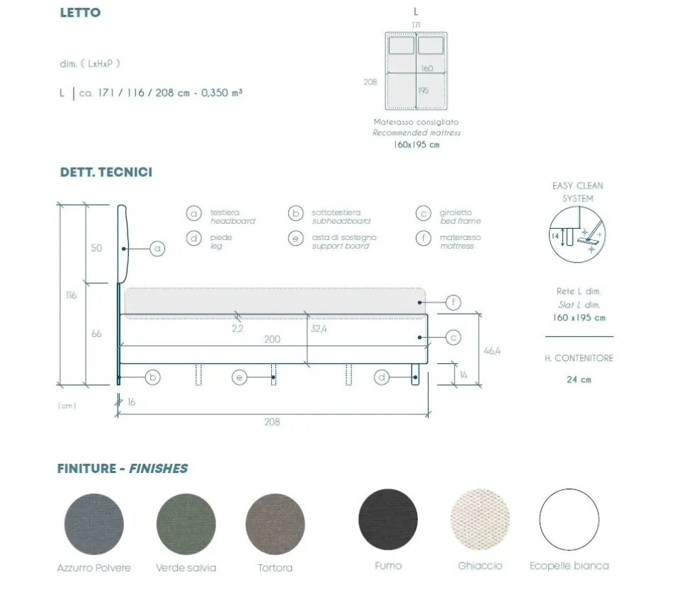 Camera matrimoniale con armadio scorrevole Agata linea Chèrie in finitura Bronzo e Rovere Mercure