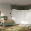 Camera matrimoniale con armadio battente ad angolo Alan linea Chèrie in finitura Bianco Lucido