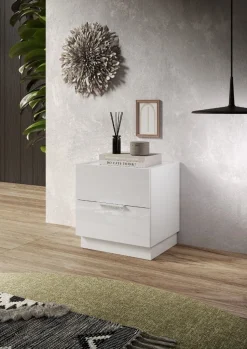 Camera matrimoniale con armadio battente ad angolo Alan linea Chèrie in finitura Bianco Lucido