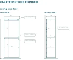 Camera matrimoniale con armadio battente Manuel linea Chèrie in finitura Cashmere e Rovere Mercure