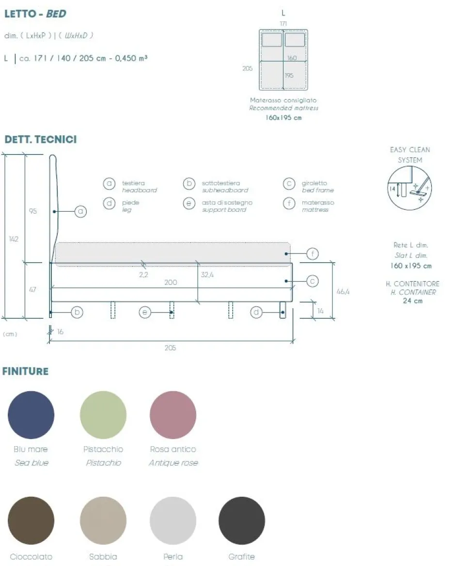 Camera matrimoniale con armadio battente Manuel linea Chèrie in finitura Cashmere e Rovere Mercure
