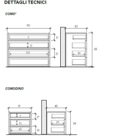 Camera matrimoniale moderna con armadio scorrevole e letto in velluto azzurro finitura Cashmere