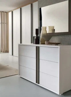 Camera matrimoniale Terry linea Domino finitura Noce Bianco e Grigio Londra