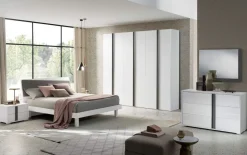Camera matrimoniale Terry linea Domino finitura Noce Bianco e Grigio Londra
