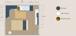Cameretta angolare salvaspazio con letto a soppalco Bianco Opaco e Blu Navy