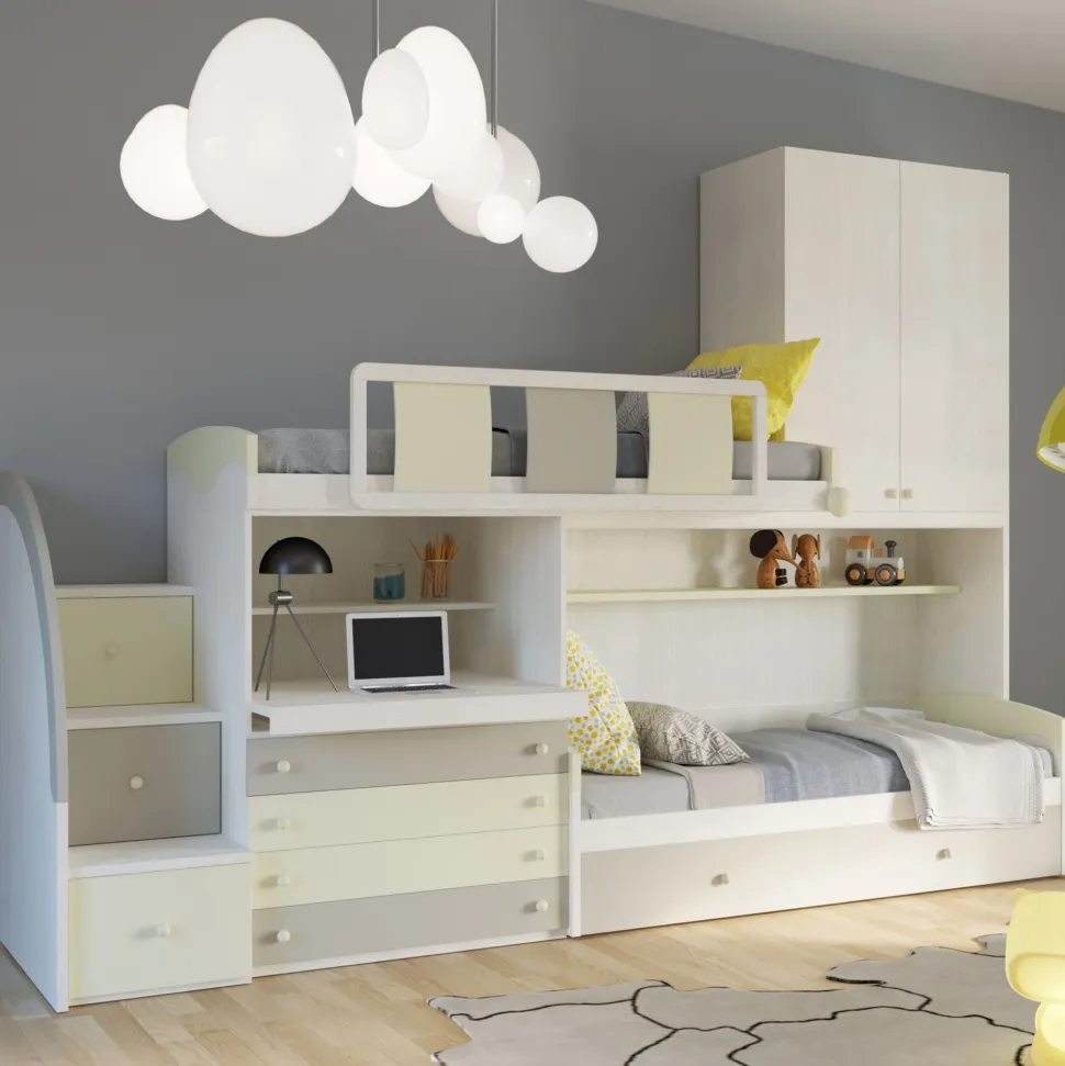 Cameretta a ponte Betty linea Colorfull finitura Panna e Visone