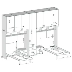 Cameretta a ponte doppia Mac linea Colorfull finitura Bianco e Salvia
