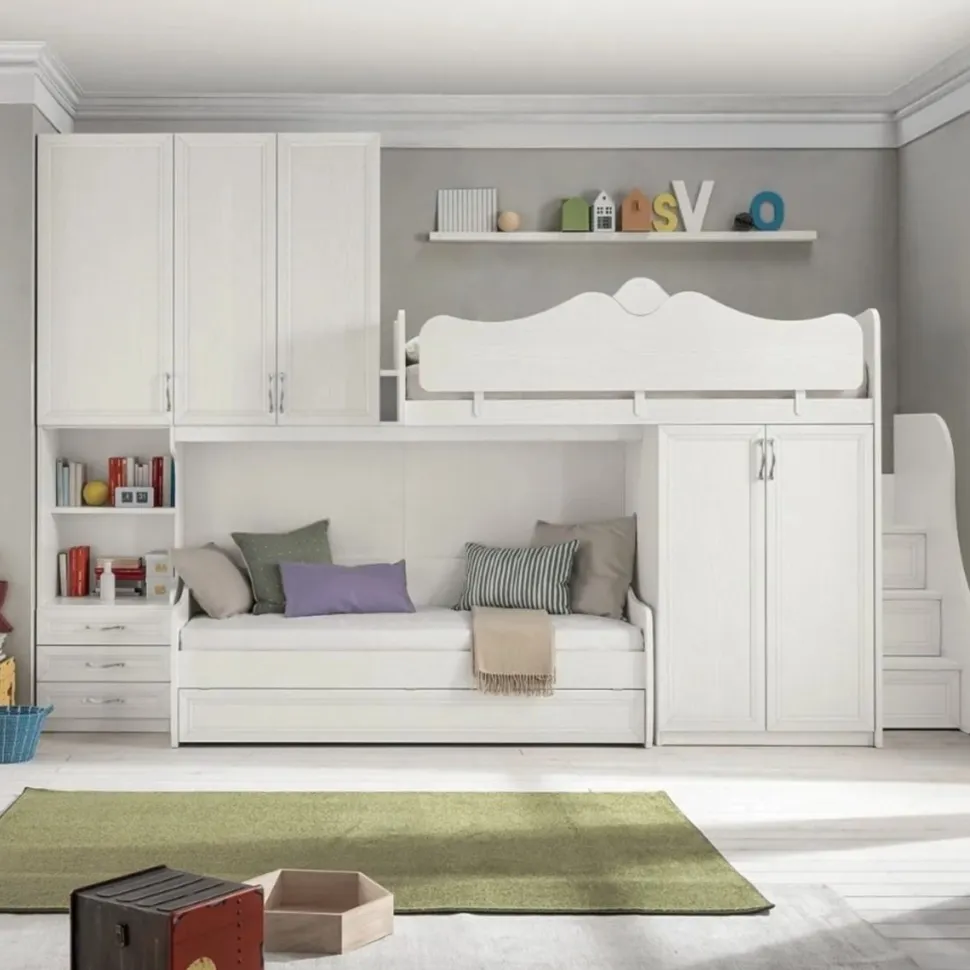 Cameretta a soppalco Alessia linea Omega disponibile in vari colori