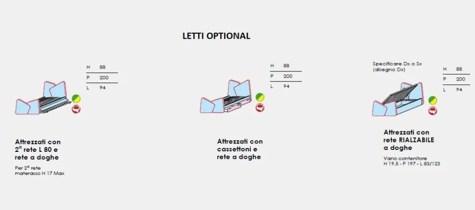 Cameretta a soppalco con corridoio disponibile in vari colori