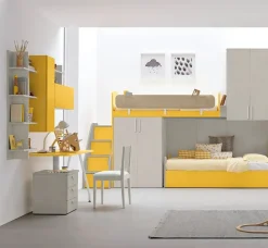 Cameretta a soppalco con corridoio disponibile in vari colori