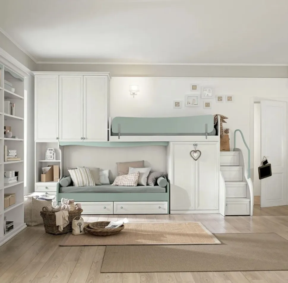 Cameretta a soppalco Luis linea Omega disponibile in vari colori