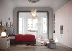 Cameretta completa Alexandra linea Sitter finitura Nuvola Frassino e Rosantico