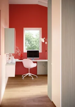 Cameretta completa Amy linea Colorfull finitura Cenere Wood, Coral e Princess
