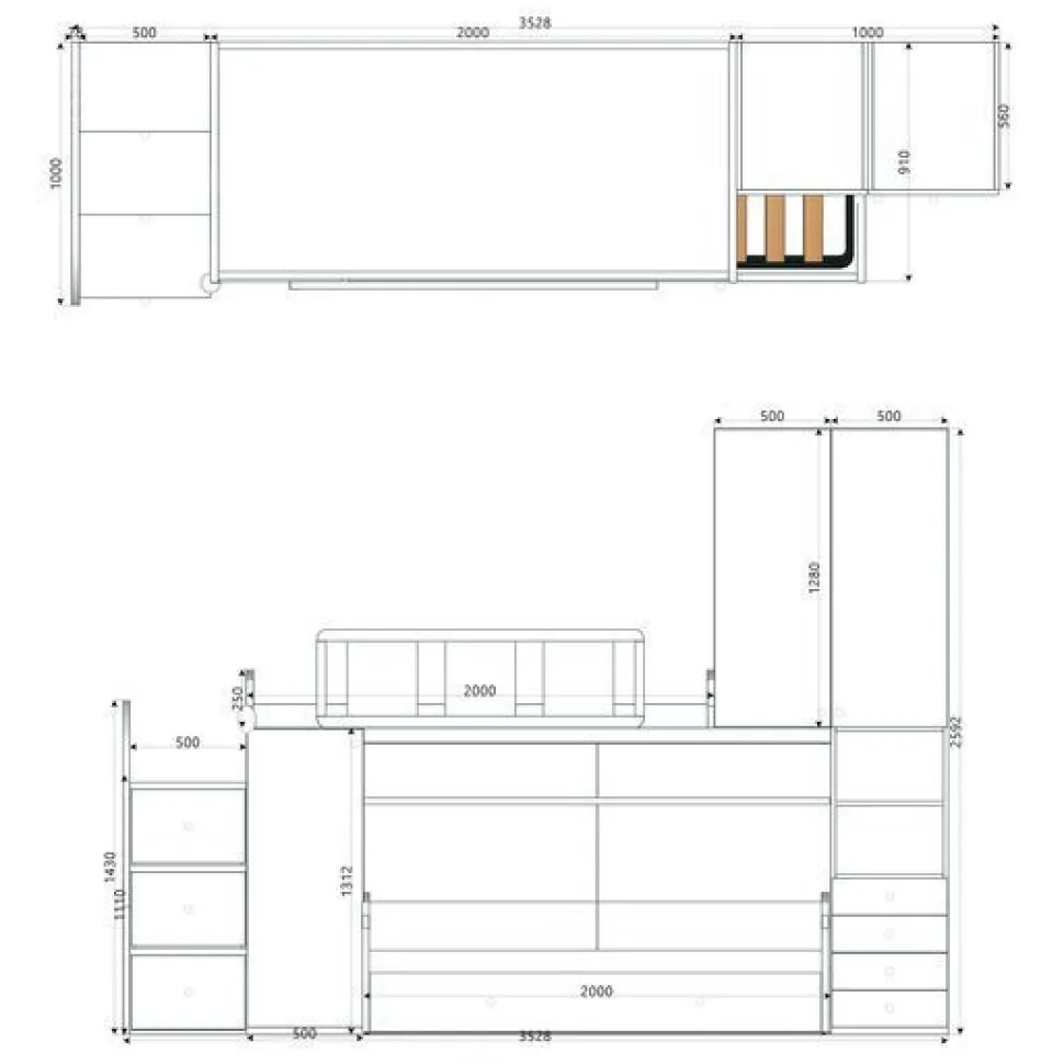 Cameretta completa doppia Banny Lite linea Colorfull