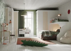 Cameretta completa Oliver linea Sitter finitura Nuvola Frassino e Tele