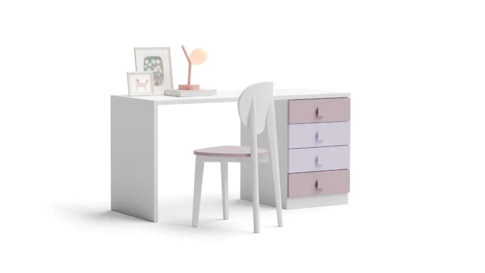Cameretta Diana linea Fly finitura Nuvola Frassino, Malva e Quarzo