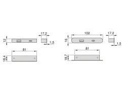 Caricatore USB per montaggio a incasso o in superficie ricarica di Lynx 81x12 mm