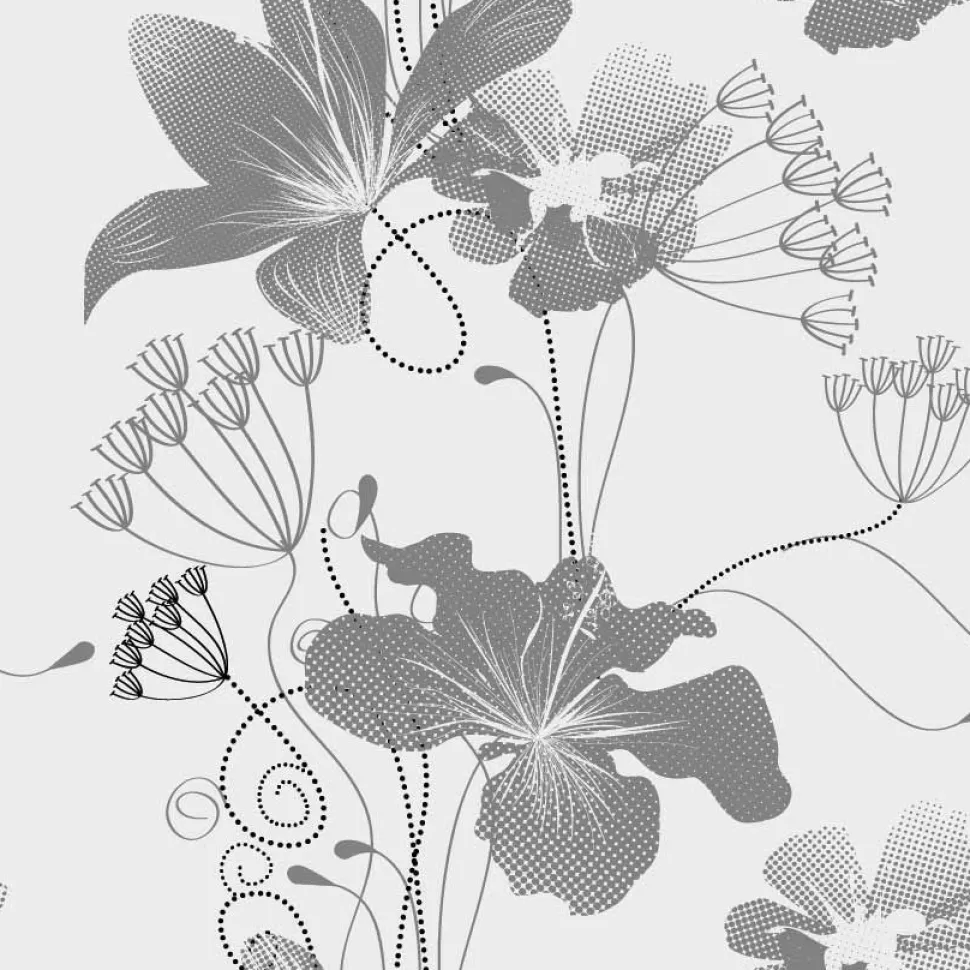Carta da parati, fotomurale personalizzato floreale monocolore