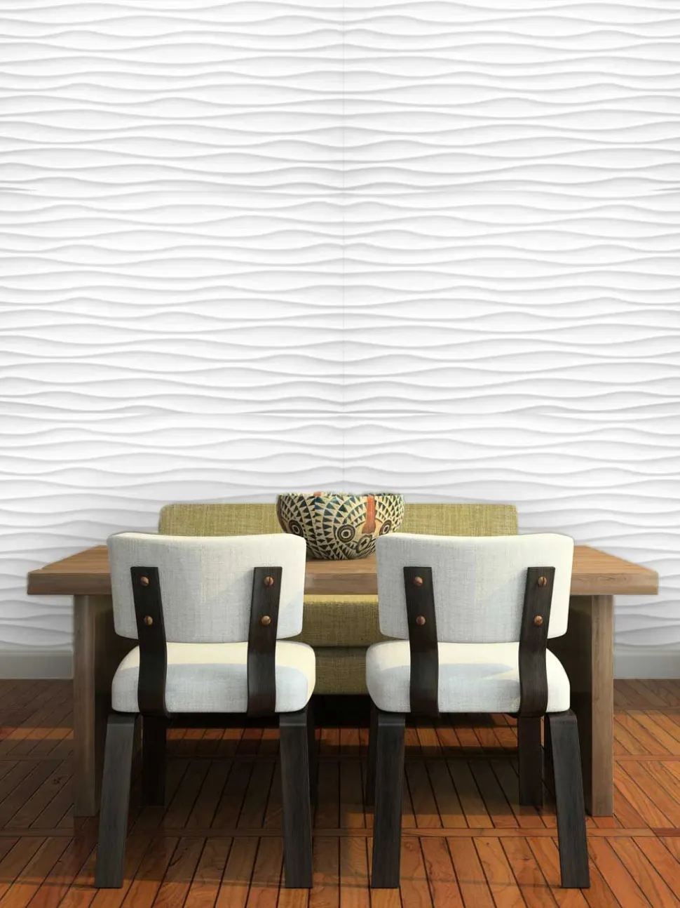 Carta da parati personalizzata con effetto onde effetto 3D