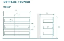 Cassettiera a 3 cassetti Cashmere e legno Mercure Terry