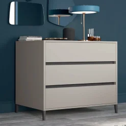 Cassettiera 3 cassetti con maniglie a gola Bolt linea Volo disponibile in vari colori