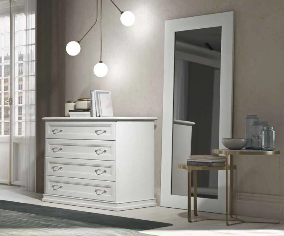 Cassettiera Clara quattro cassetti linea Ginevra disponibile in vari colori