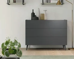 Cassettiera con 3 cassetti senza maniglia modello Alex Linea Lotto disponibile in 16 colori