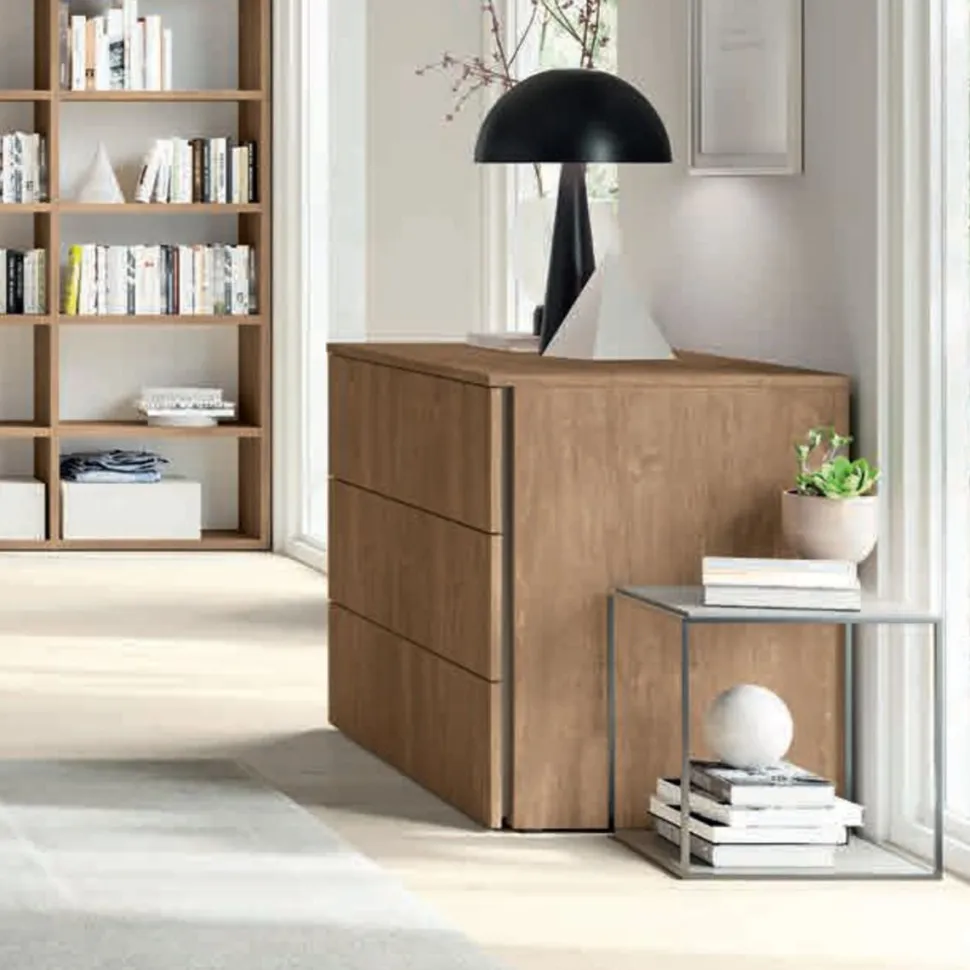 Cassettiera con presa maniglia laterale 3 cassetti Tundra linea Volo disponibile in vari colori