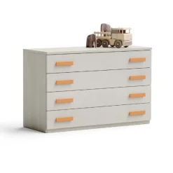 Cassettiera linea Fly 4 cassetti finitura Frassino nuvola disponibile in 16 colori