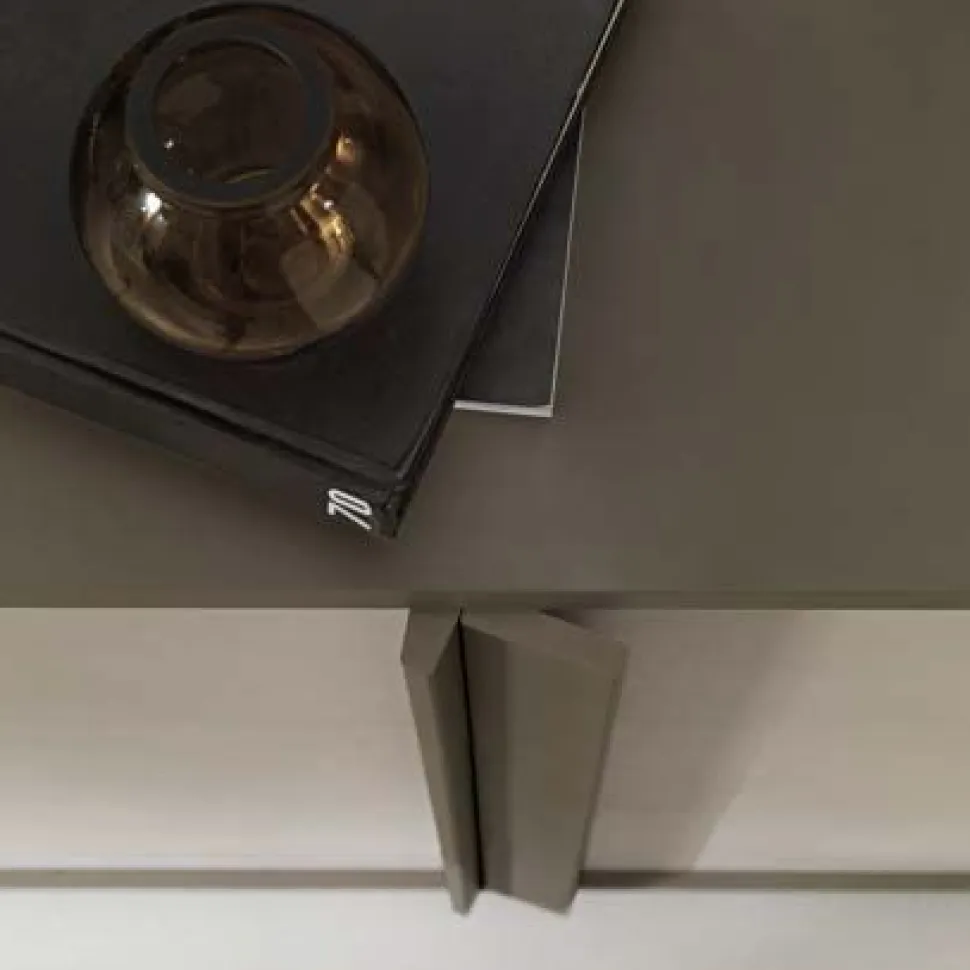 Cassettiera Milo 3 cassetti linea Domino finitura Noce Bianco e Grigio Londra