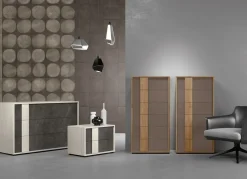 Cassettiera moderna 3 cassetti con maniglia integrata in MDF disponibile in vari colori