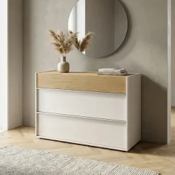 Cassettiera moderna 3 cassetti con Maniglia in Alluminio disponibile in vari colori