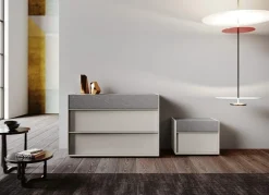 Cassettiera moderna 3 cassetti con Maniglia in Alluminio disponibile in vari colori