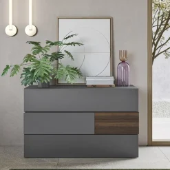 Cassettiera moderna 3 cassetti senza maniglia con inserto frontale Lion disponibile in vari colori