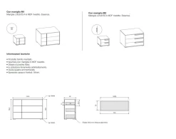 Cassettiera moderna 3 cassetti con maniglia in MDF Aurora disponibile in vari colori