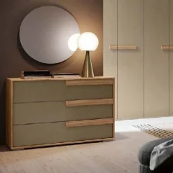 Cassettiera moderna 3 cassetti con maniglia in MDF Aurora disponibile in vari colori
