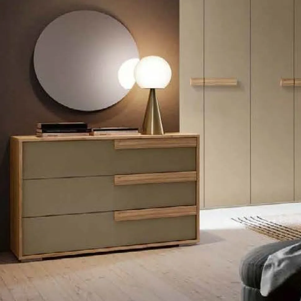 Cassettiera moderna 3 cassetti con maniglia in MDF Aurora disponibile in vari colori