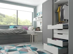 Cassetto esterno Concept 30kg, altezza 138mm, profondità 300mm, Acciaio, Verniciato bianco o antracite